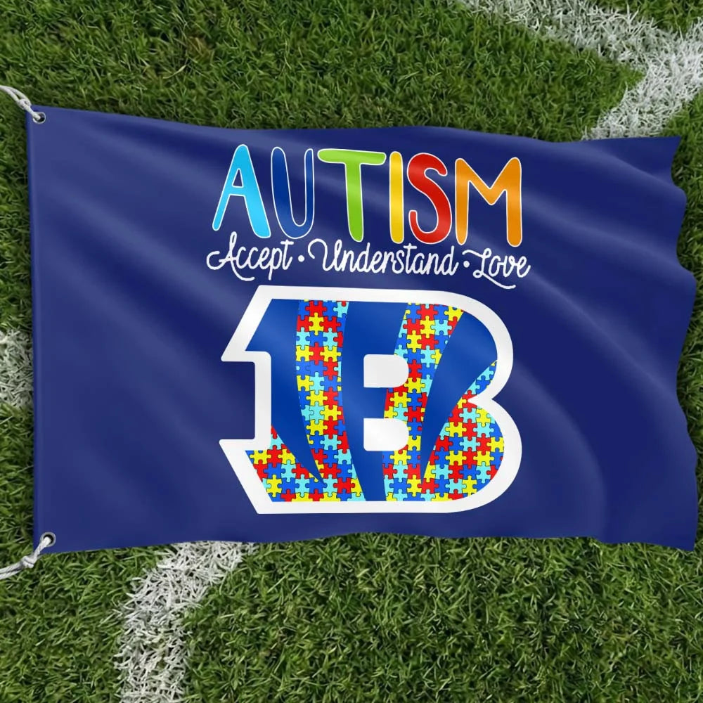 Premium Double-Sided NFL Autism Awareness Flag