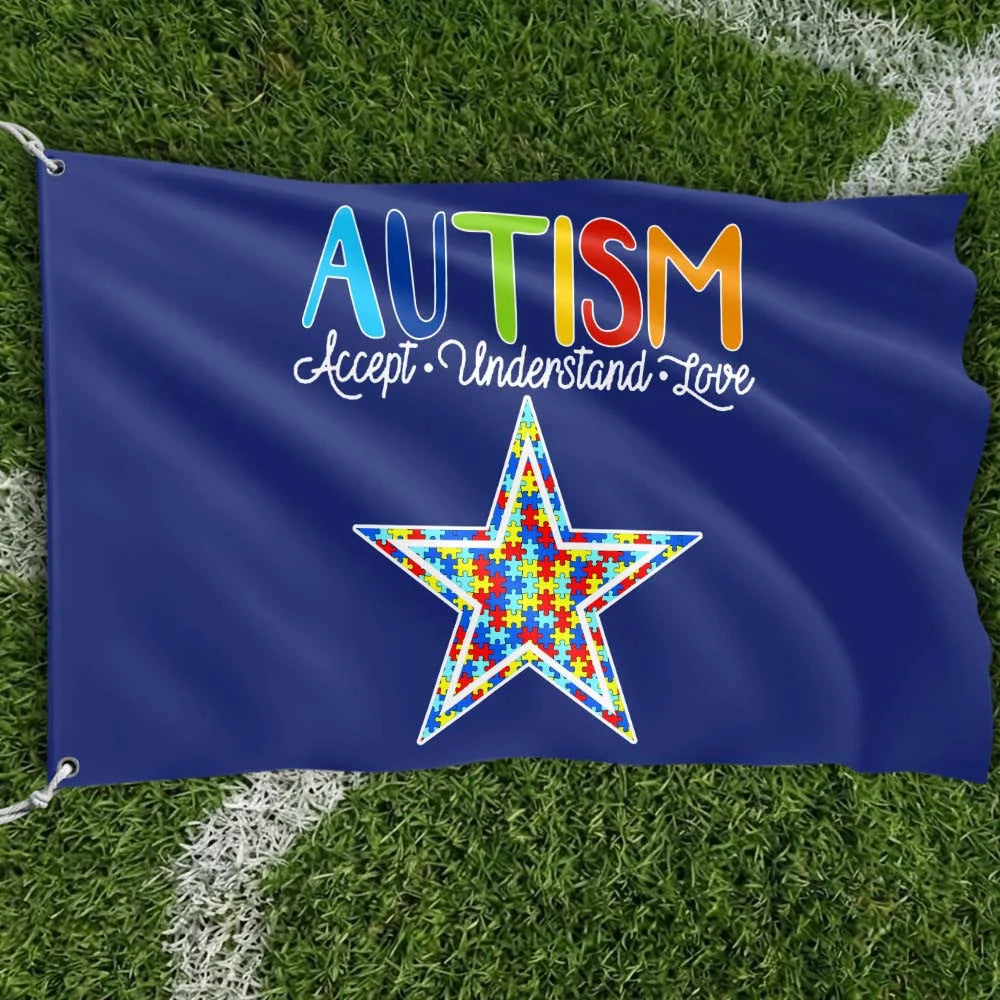 Premium Double-Sided NFL Autism Awareness Flag