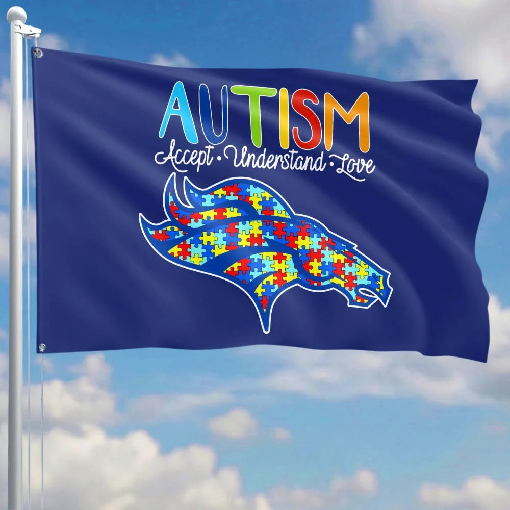 Premium Double-Sided NFL Autism Awareness Flag