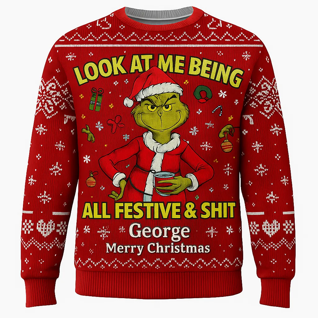 Maturelion Sweater ALL FESTIVE & SHIT Christmas Ugly Sweater