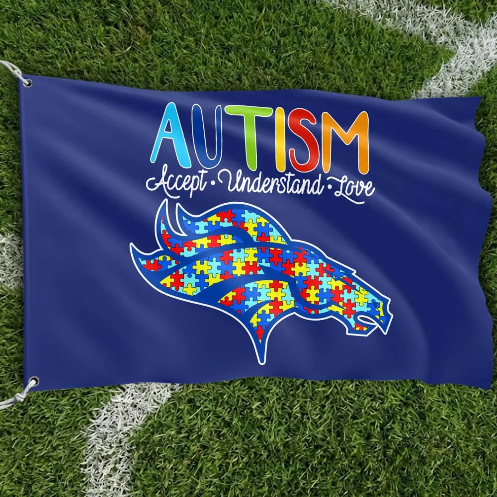 Premium Double-Sided NFL Autism Awareness Flag