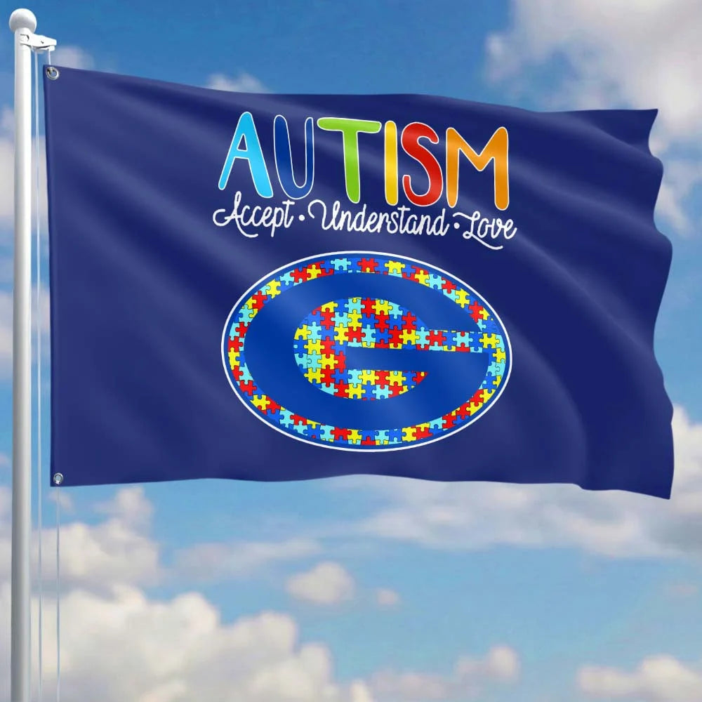 Premium Double-Sided NFL Autism Awareness Flag