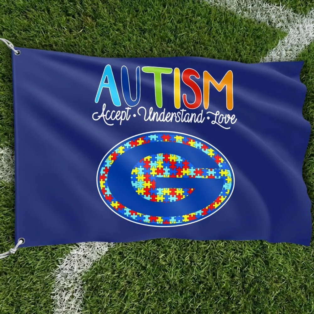 Premium Double-Sided NFL Autism Awareness Flag