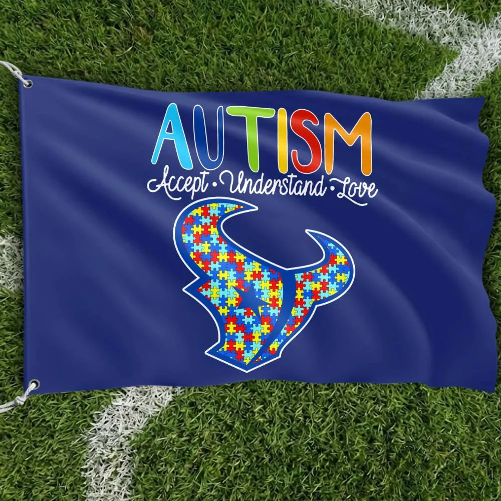 Premium Double-Sided NFL Autism Awareness Flag