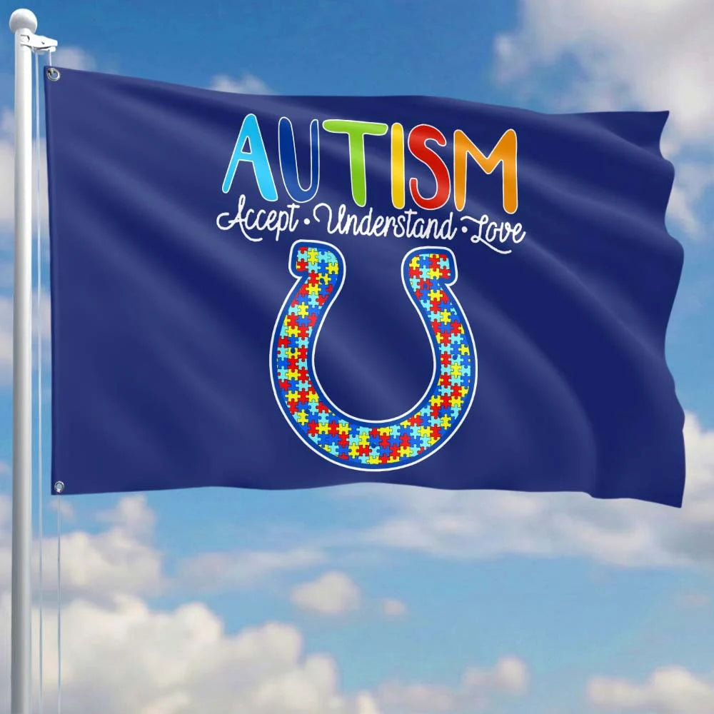 Premium Double-Sided NFL Autism Awareness Flag