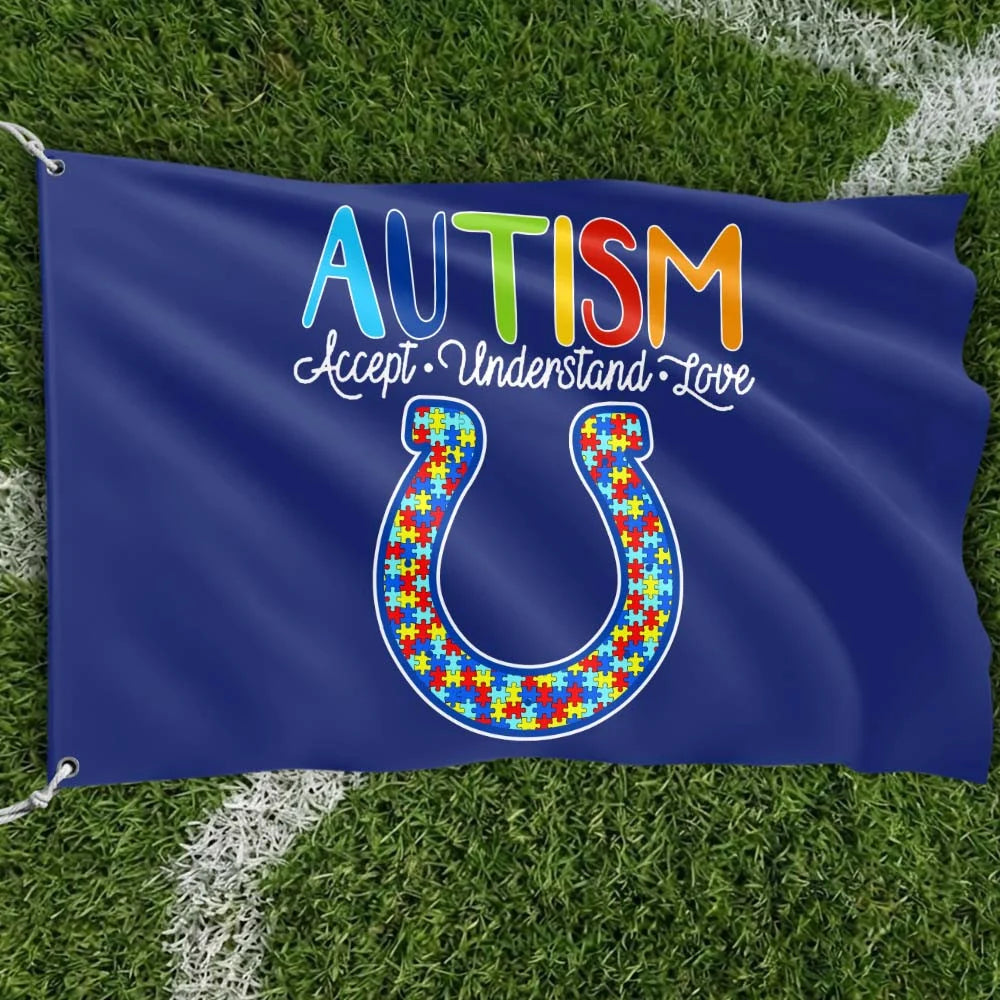Premium Double-Sided NFL Autism Awareness Flag