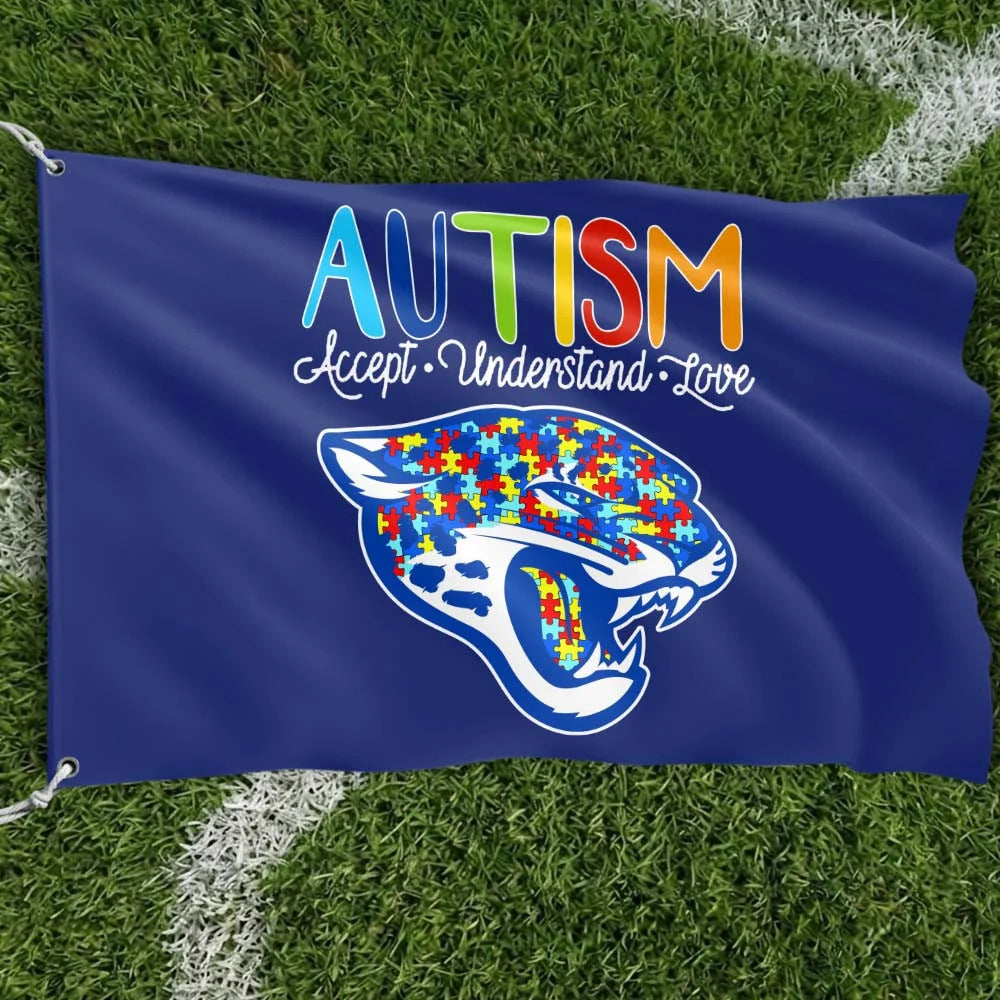 Premium Double-Sided NFL Autism Awareness Flag