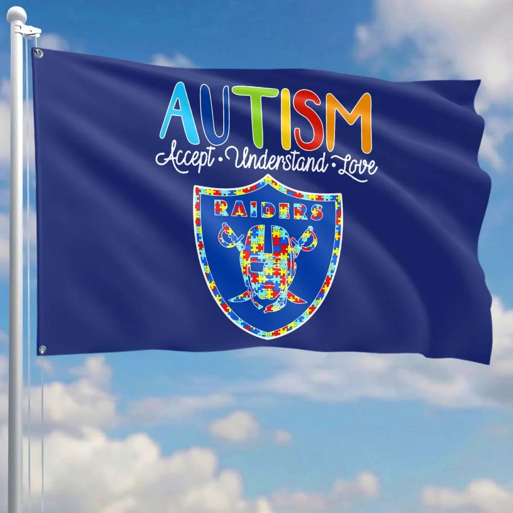 Premium Double-Sided NFL Autism Awareness Flag