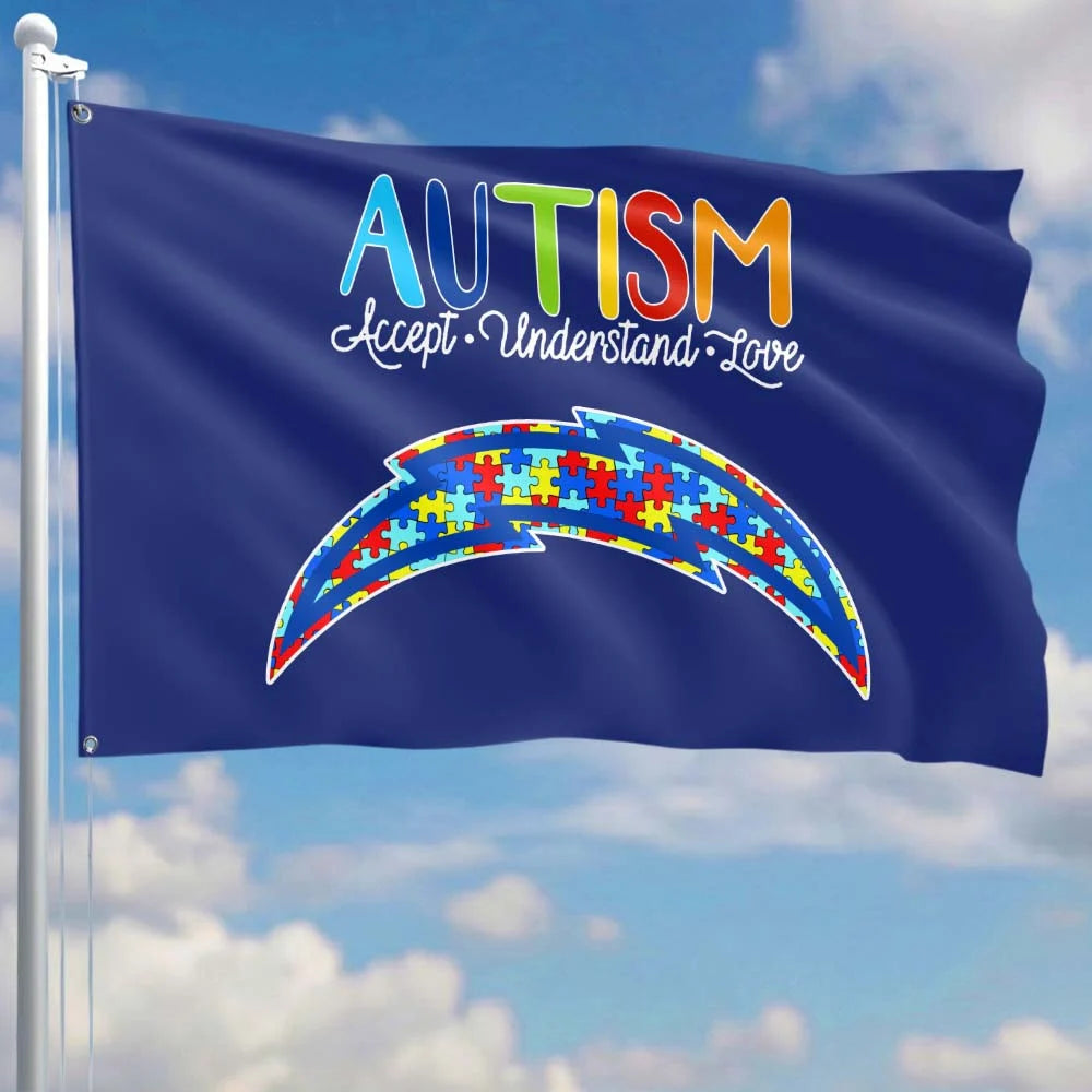 Premium Double-Sided NFL Autism Awareness Flag