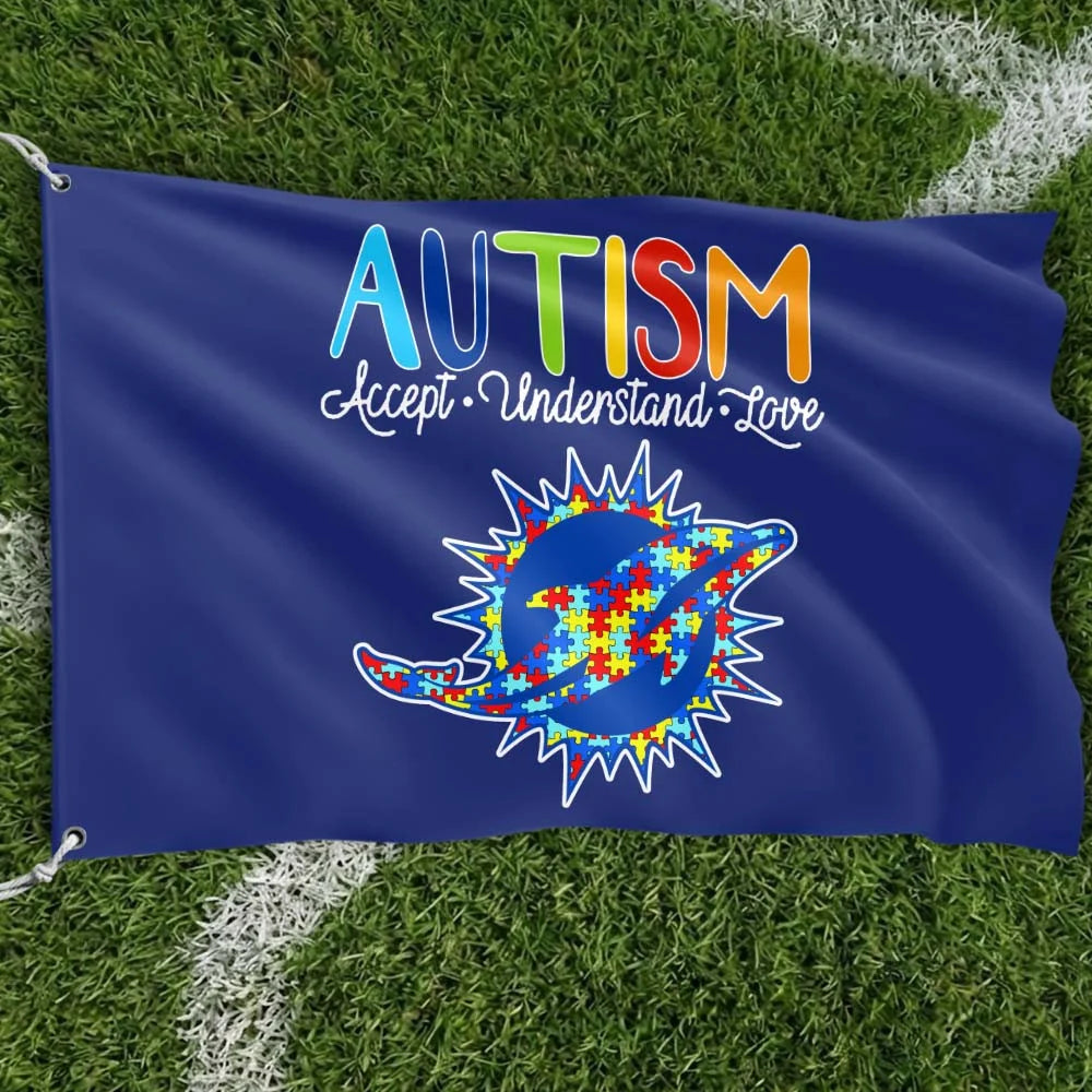 Premium Double-Sided NFL Autism Awareness Flag