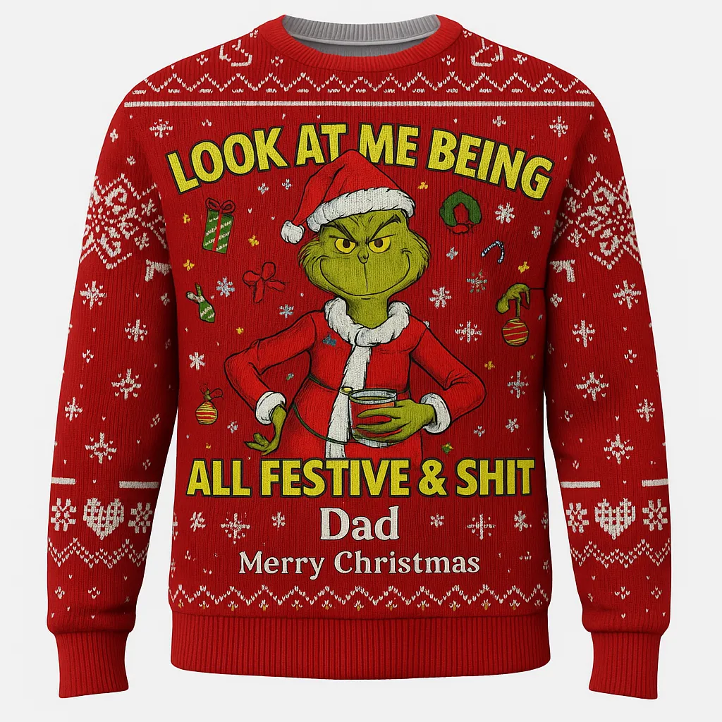 Maturelion Sweater ALL FESTIVE & SHIT Christmas Ugly Sweater