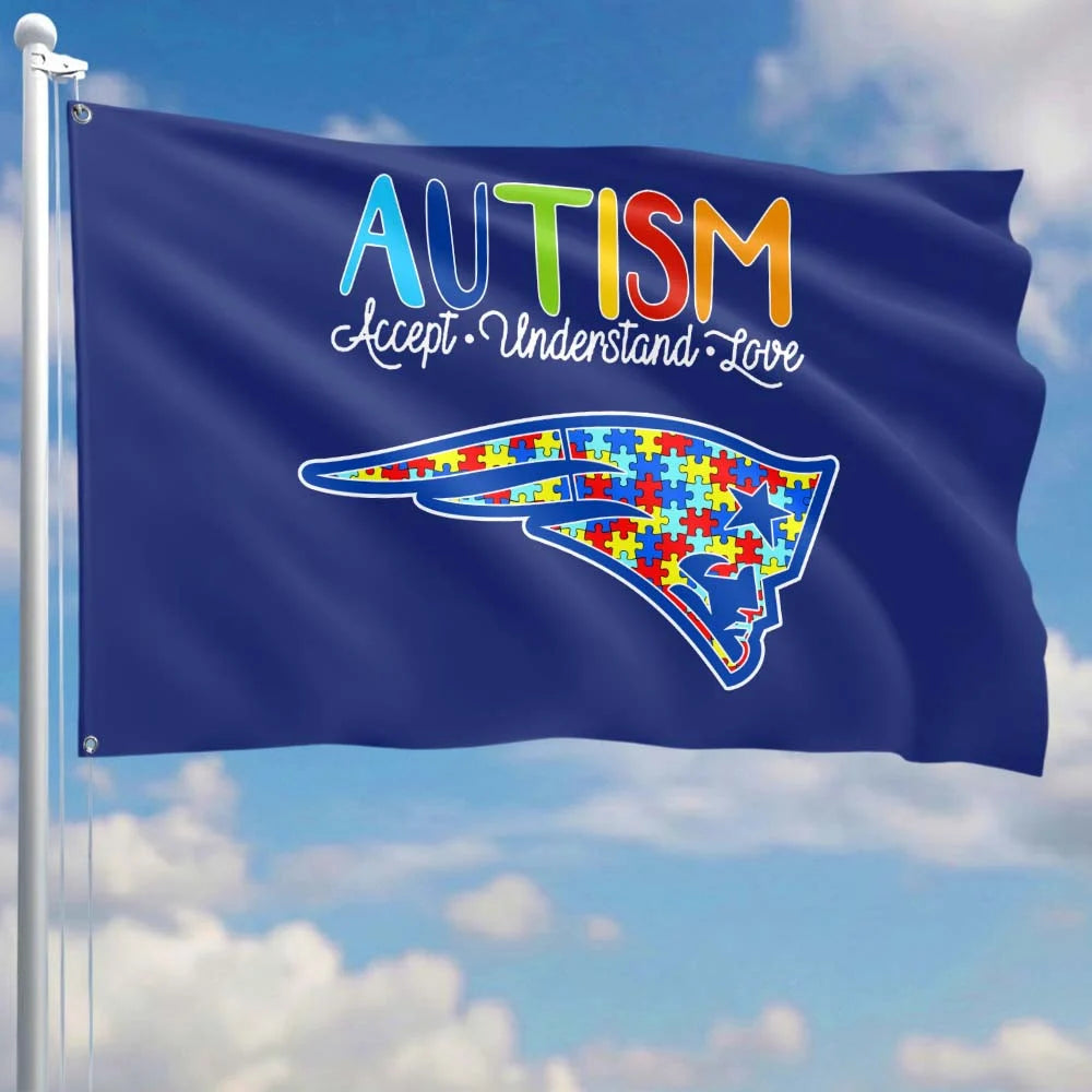Premium Double-Sided NFL Autism Awareness Flag