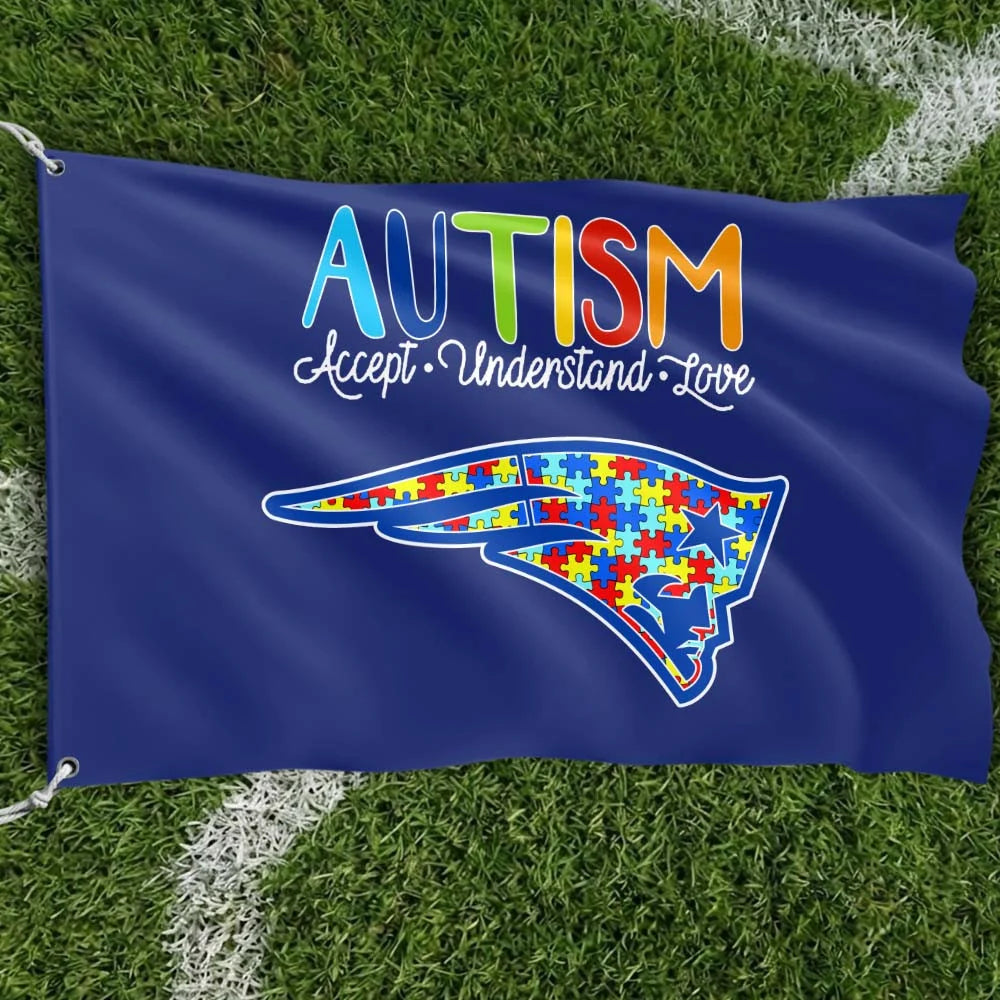 Premium Double-Sided NFL Autism Awareness Flag