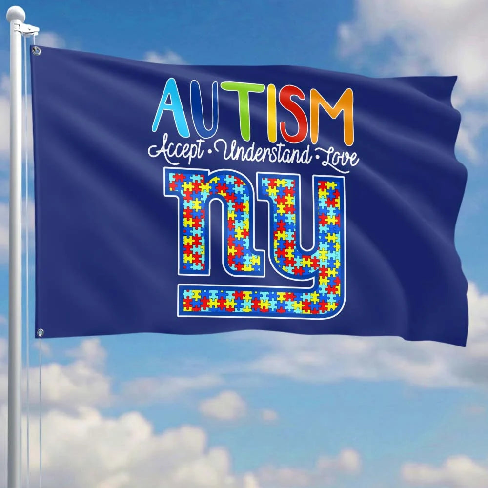 Premium Double-Sided NFL Autism Awareness Flag