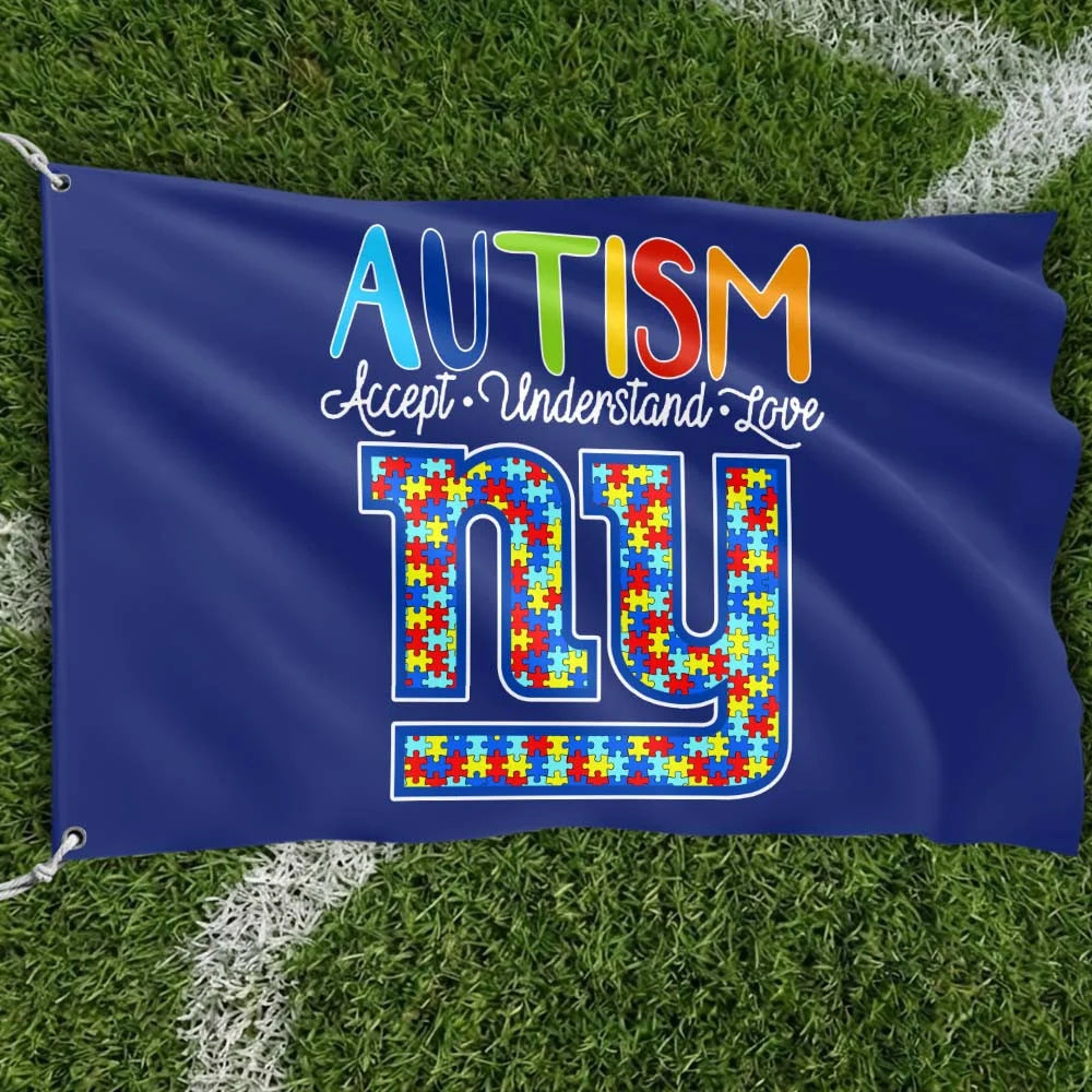 Premium Double-Sided NFL Autism Awareness Flag