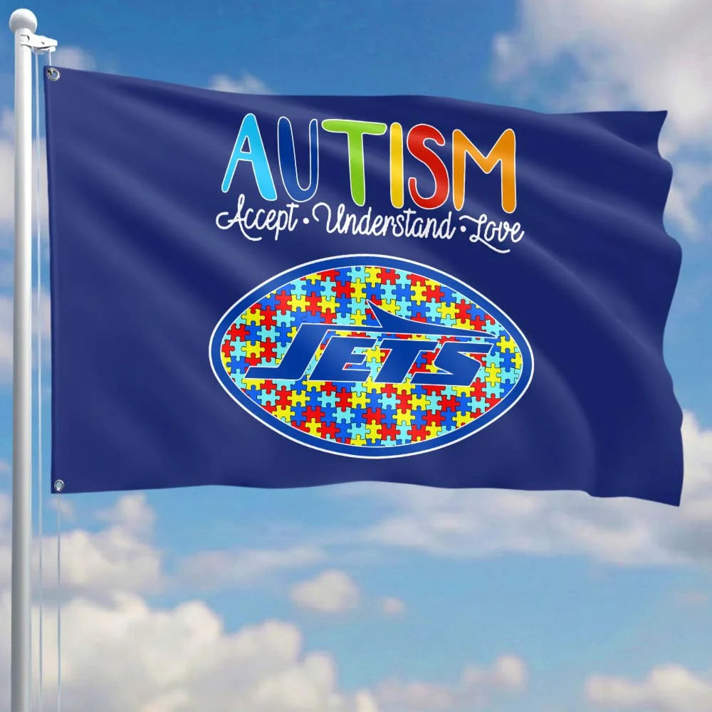 Premium Double-Sided NFL Autism Awareness Flag