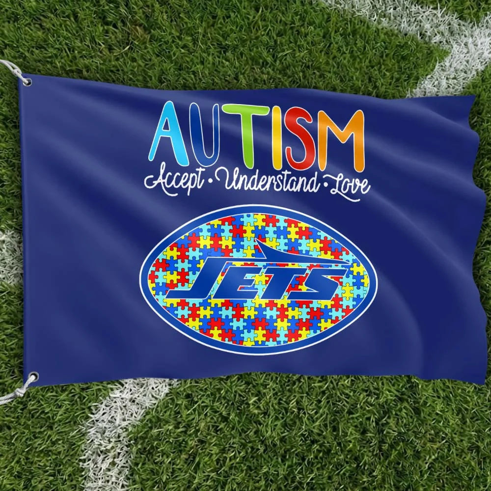 Premium Double-Sided NFL Autism Awareness Flag