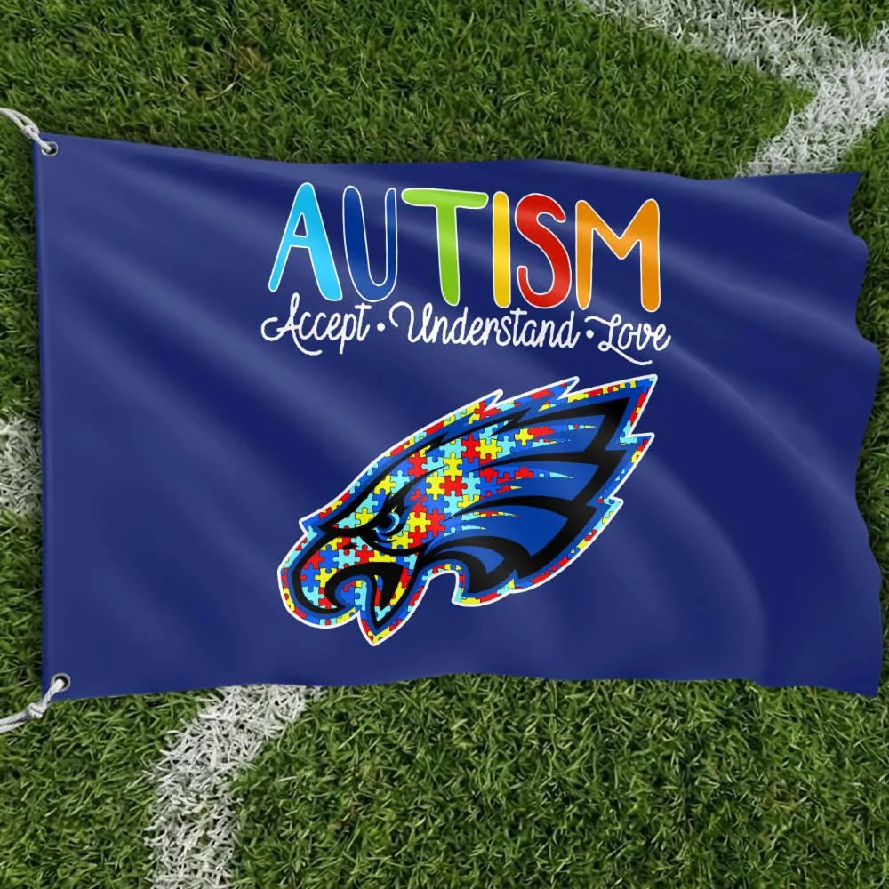Premium Double-Sided NFL Autism Awareness Flag