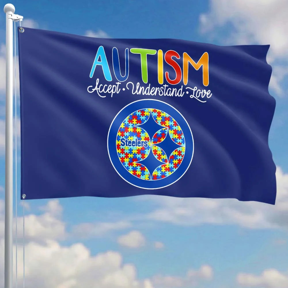 Premium Double-Sided NFL Autism Awareness Flag