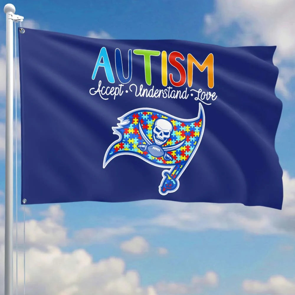 Premium Double-Sided NFL Autism Awareness Flag