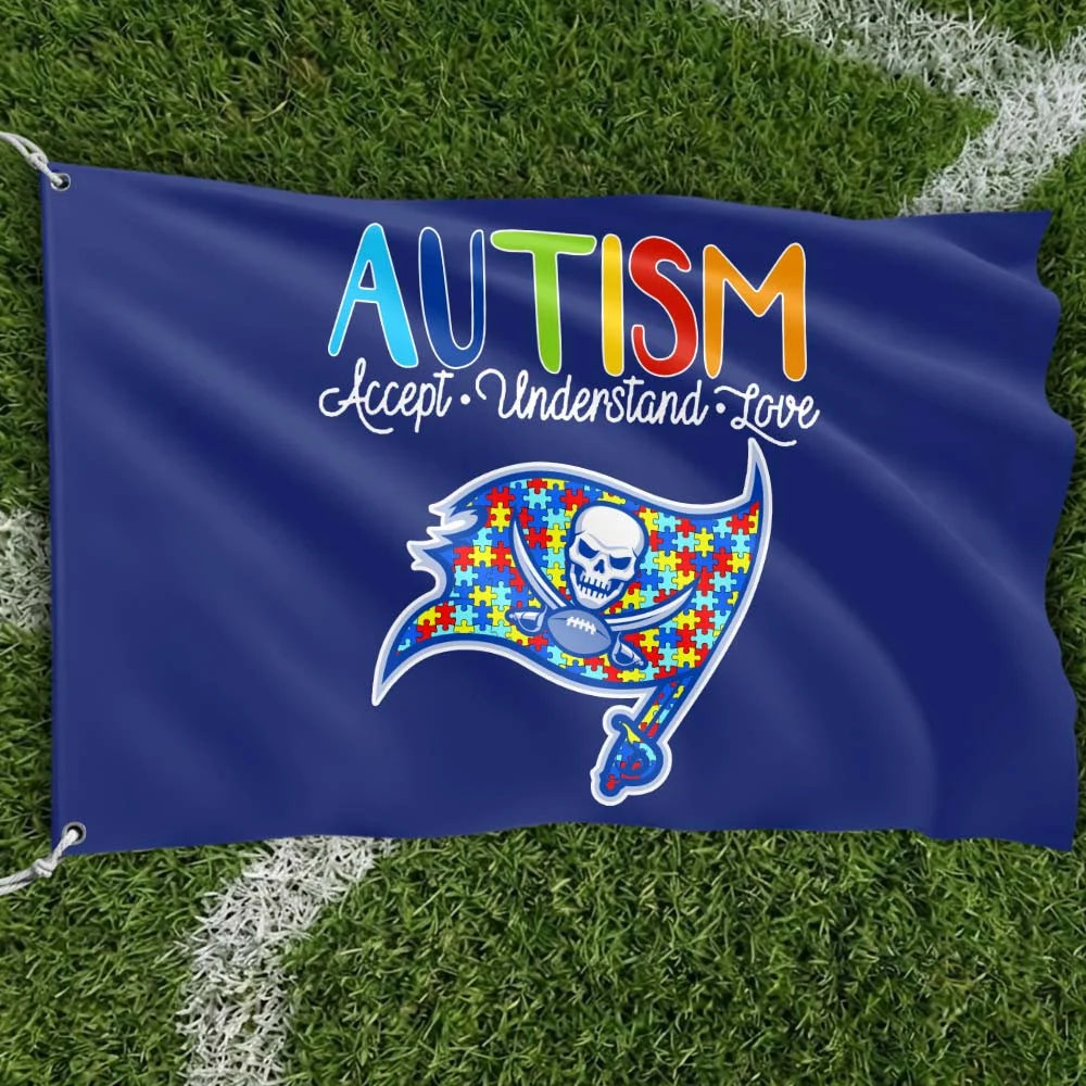 Premium Double-Sided NFL Autism Awareness Flag