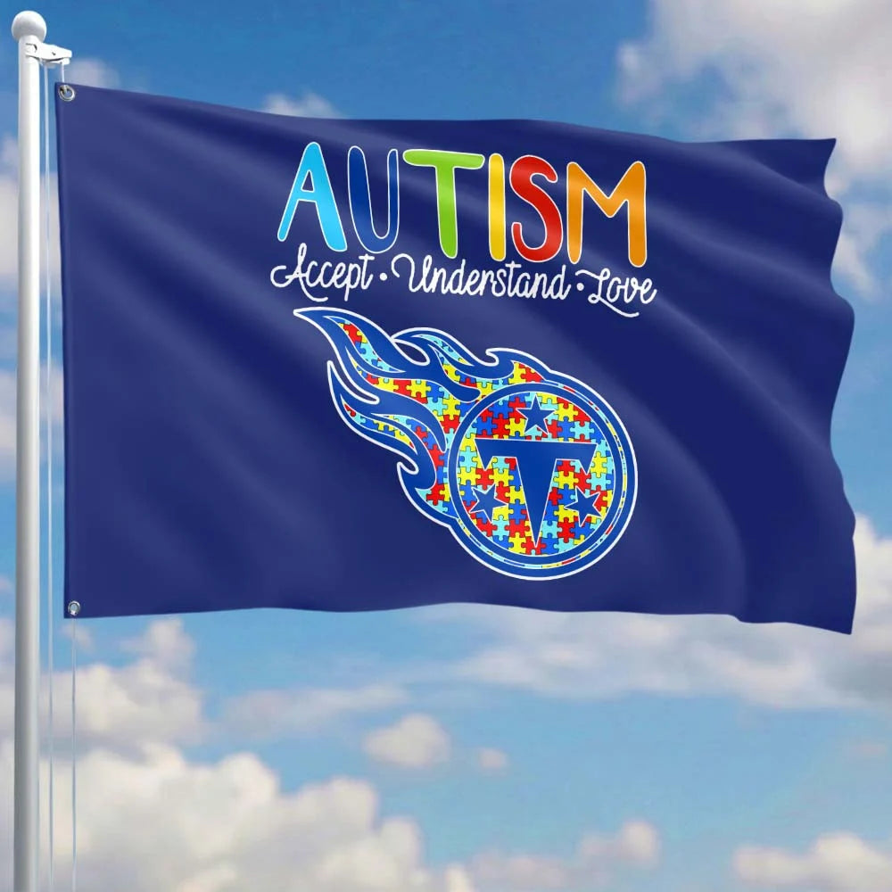Premium Double-Sided NFL Autism Awareness Flag