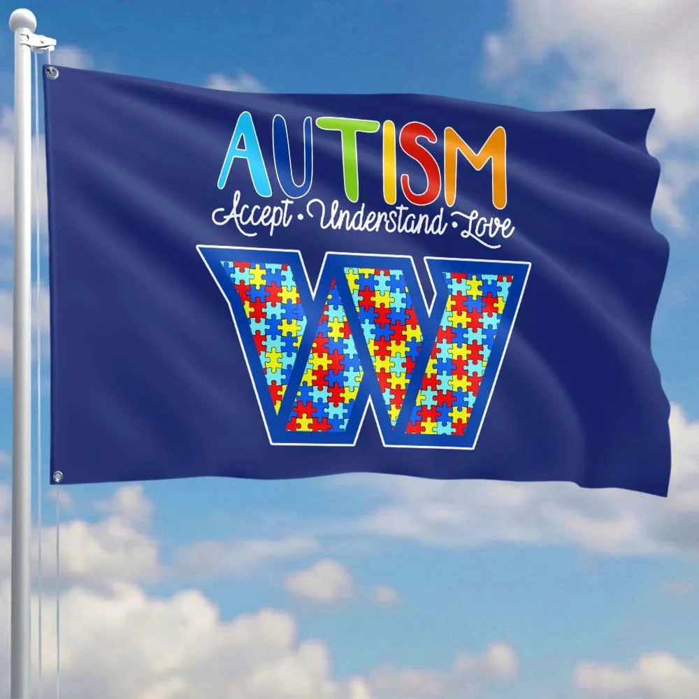 Premium Double-Sided NFL Autism Awareness Flag