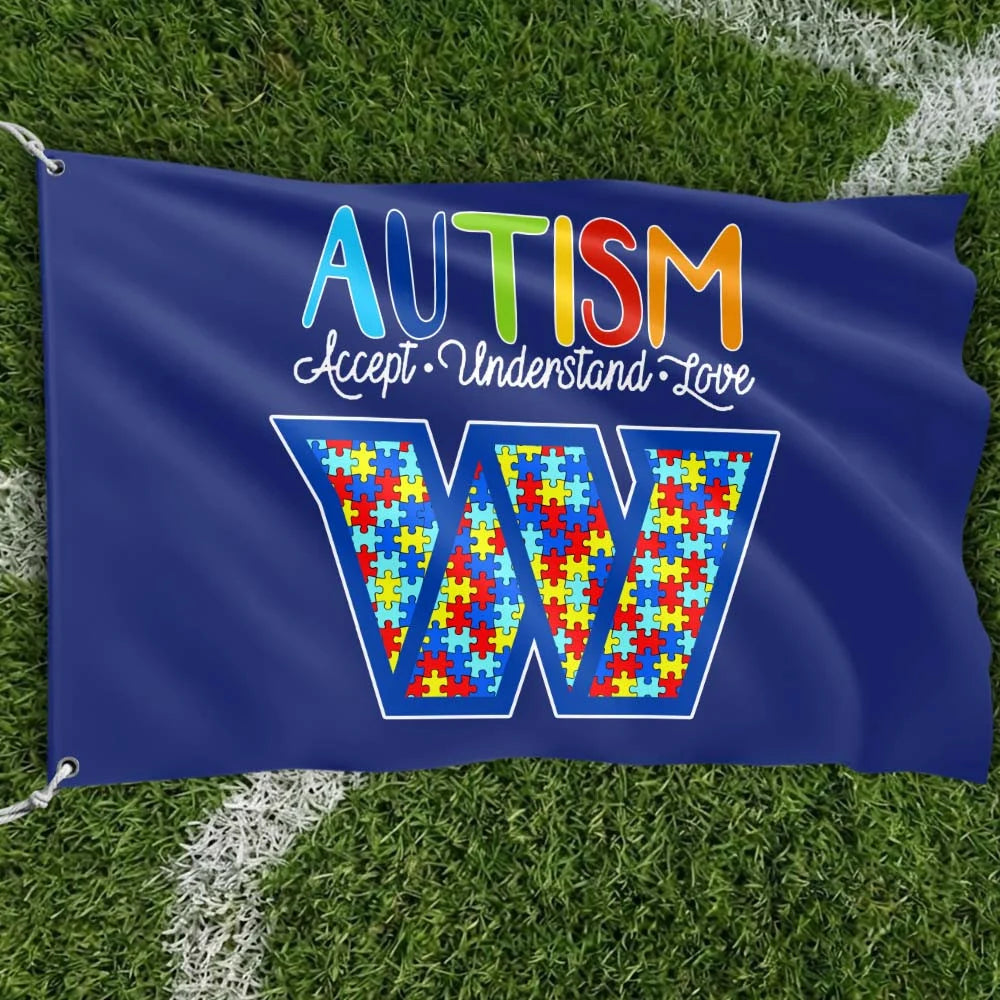 Premium Double-Sided NFL Autism Awareness Flag