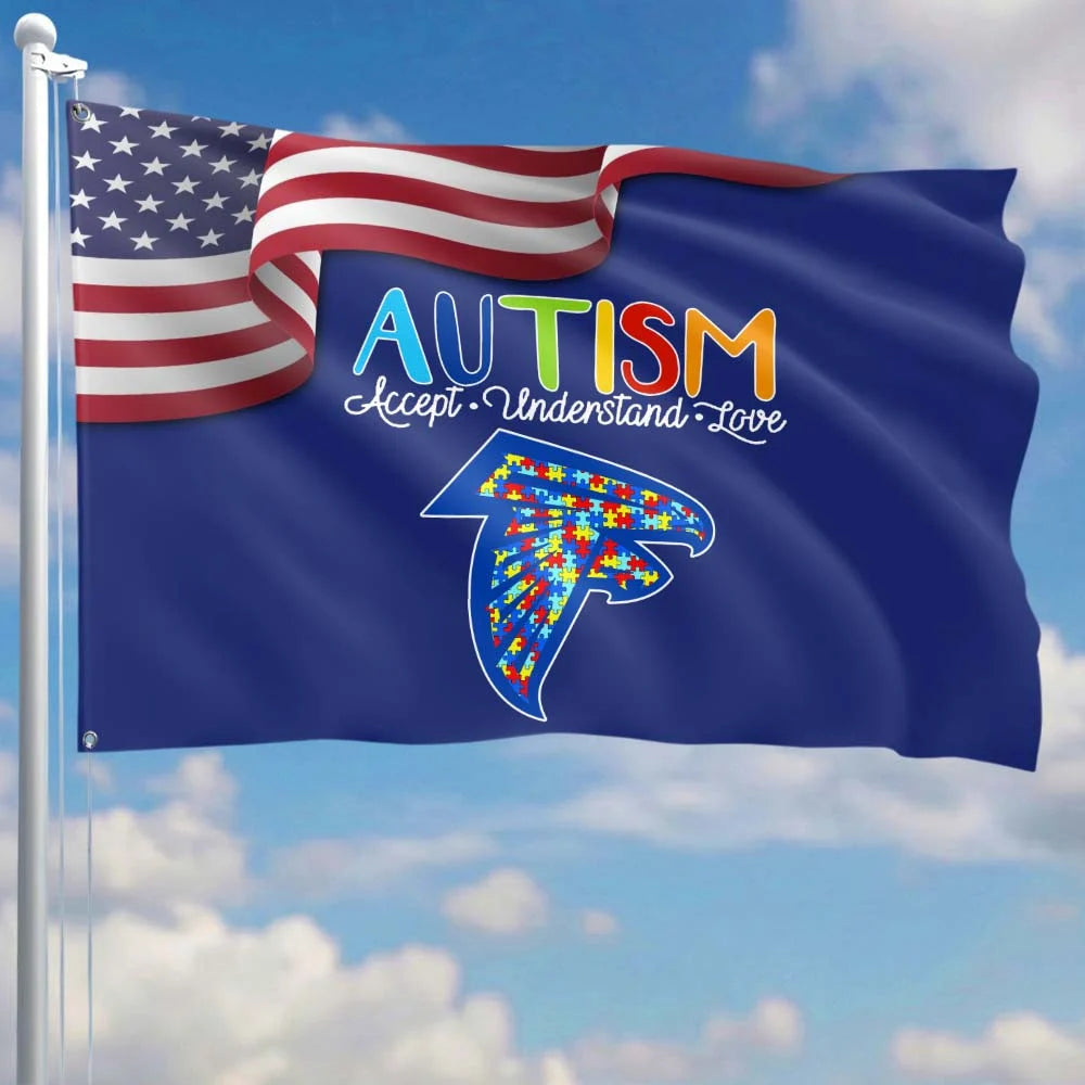Premium Double-Sided NFL Autism Awareness Flag-1