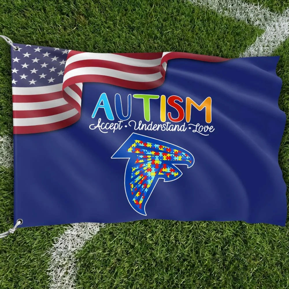 Premium Double-Sided NFL Autism Awareness Flag-1