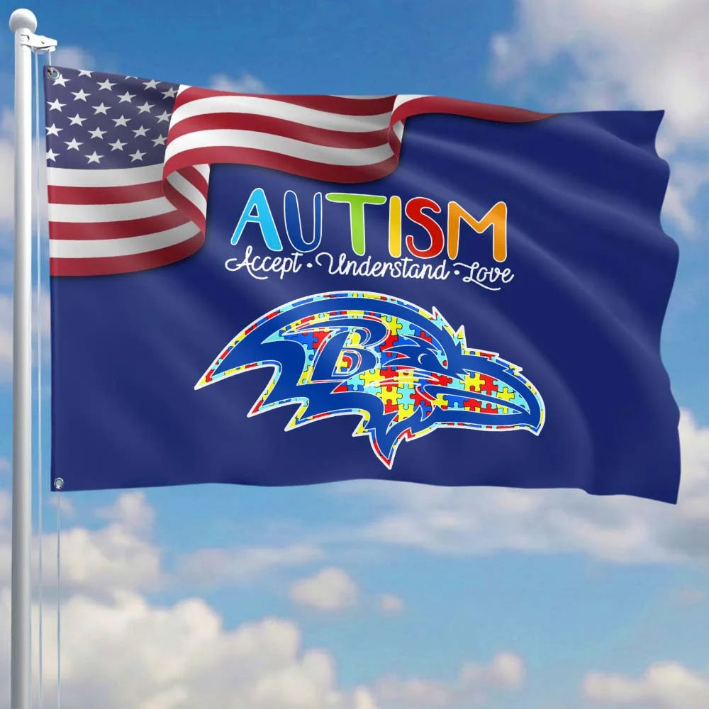 Premium Double-Sided NFL Autism Awareness Flag-1
