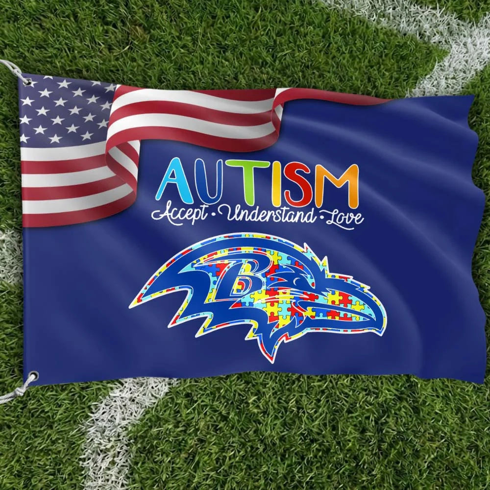 Premium Double-Sided NFL Autism Awareness Flag-1