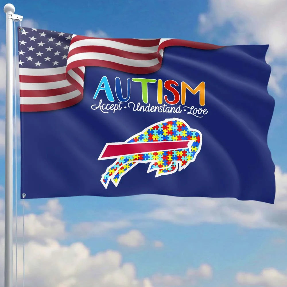 Premium Double-Sided NFL Autism Awareness Flag-1