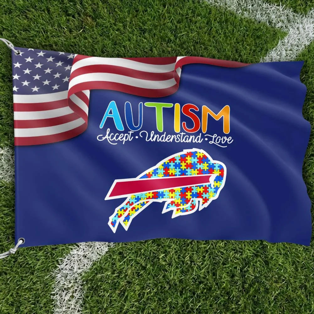 Premium Double-Sided NFL Autism Awareness Flag-1