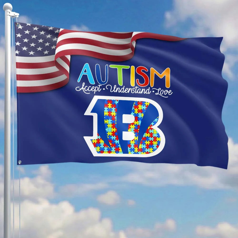 Premium Double-Sided NFL Autism Awareness Flag-1