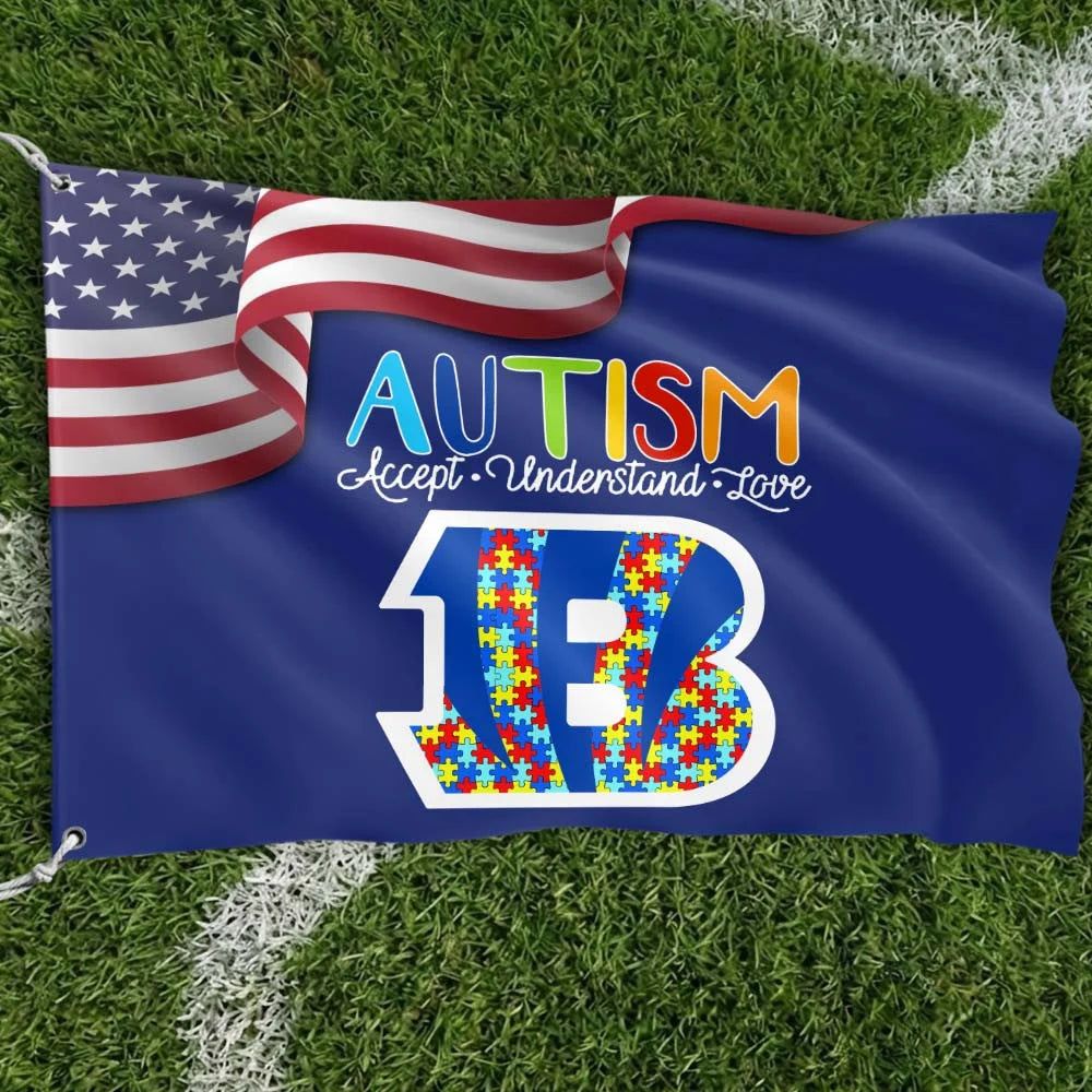 Premium Double-Sided NFL Autism Awareness Flag-1