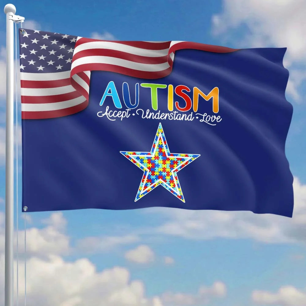 Premium Double-Sided NFL Autism Awareness Flag-1
