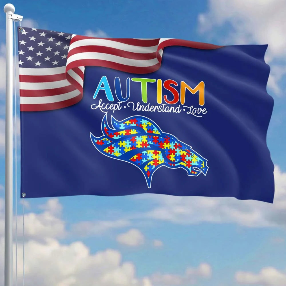 Premium Double-Sided NFL Autism Awareness Flag-1