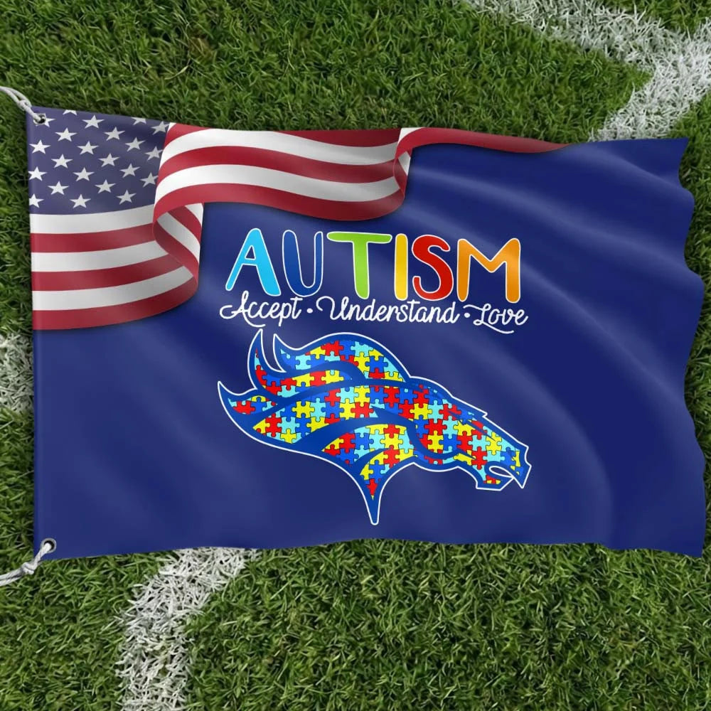 Premium Double-Sided NFL Autism Awareness Flag-1