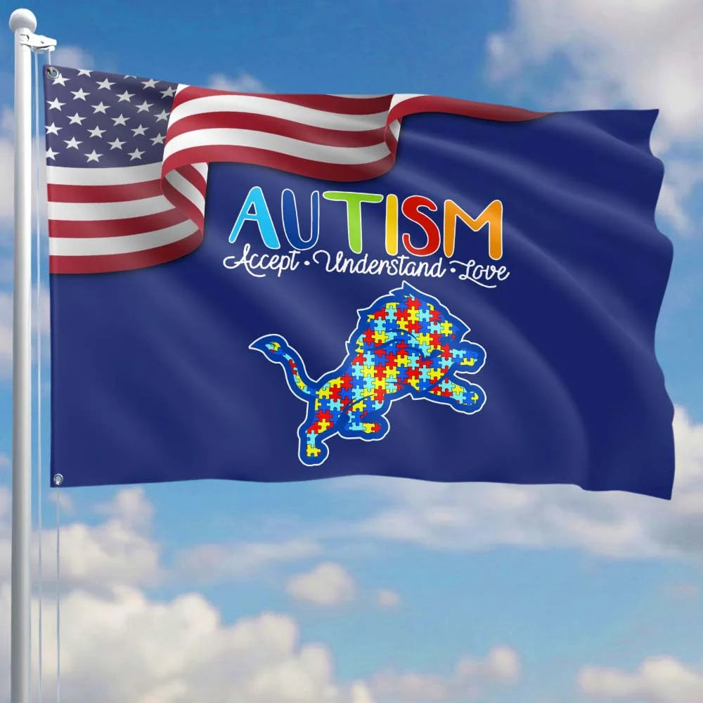 Premium Double-Sided NFL Autism Awareness Flag-1
