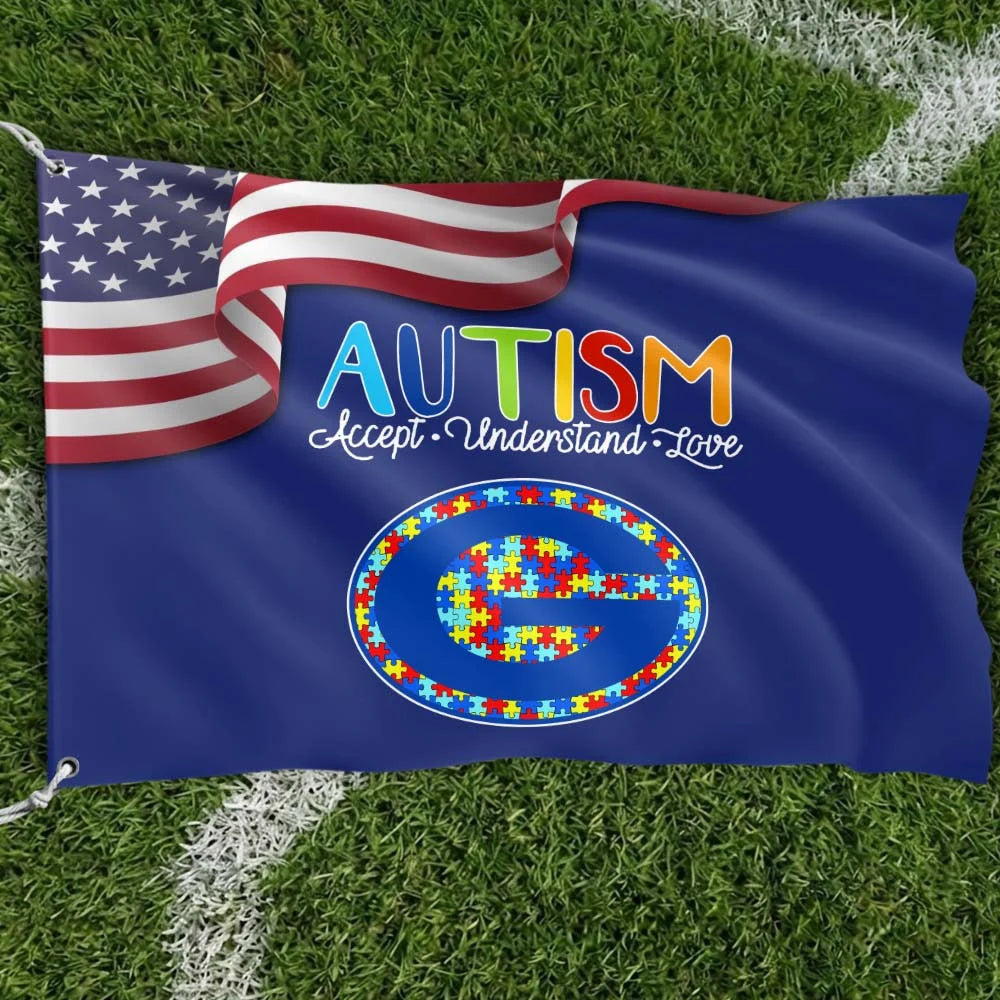 Premium Double-Sided NFL Autism Awareness Flag-1