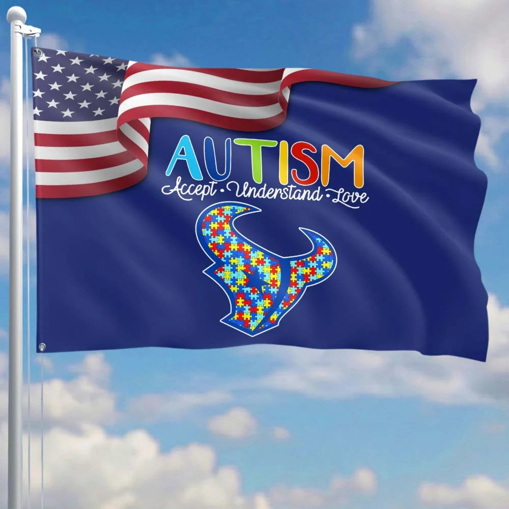 Premium Double-Sided NFL Autism Awareness Flag-1