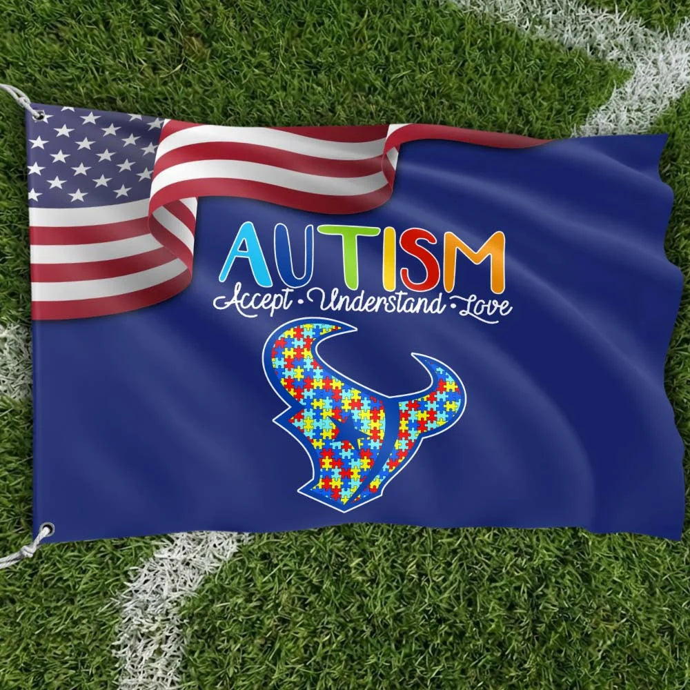 Premium Double-Sided NFL Autism Awareness Flag-1