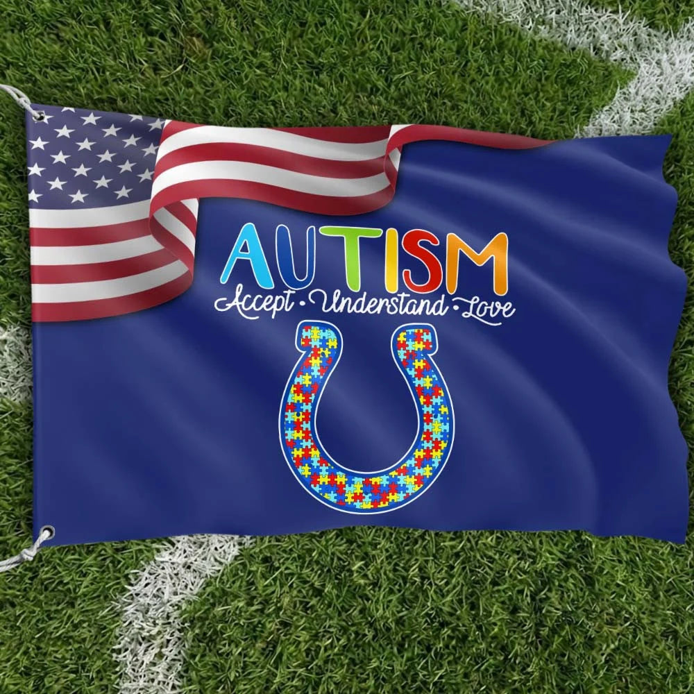 Premium Double-Sided NFL Autism Awareness Flag-1