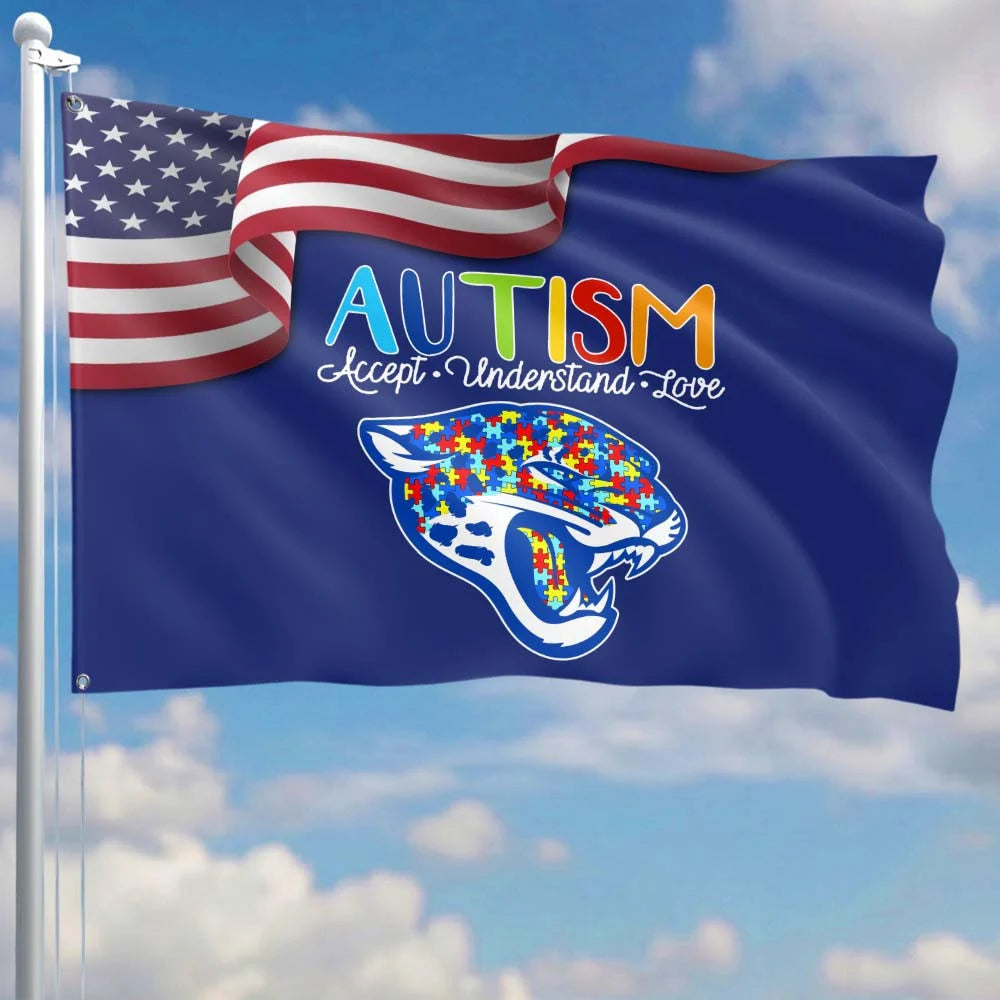 Premium Double-Sided NFL Autism Awareness Flag-1