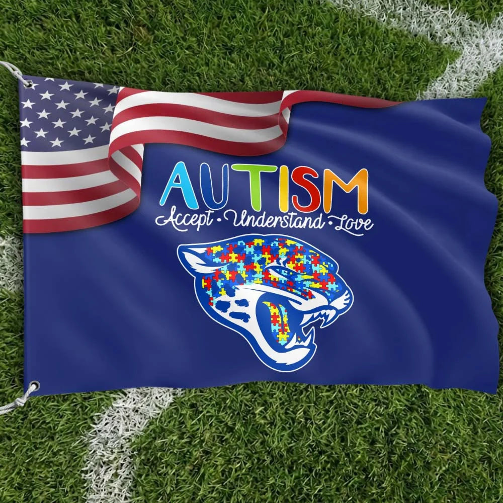 Premium Double-Sided NFL Autism Awareness Flag-1