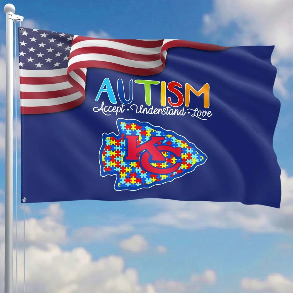 Premium Double-Sided NFL Autism Awareness Flag-1