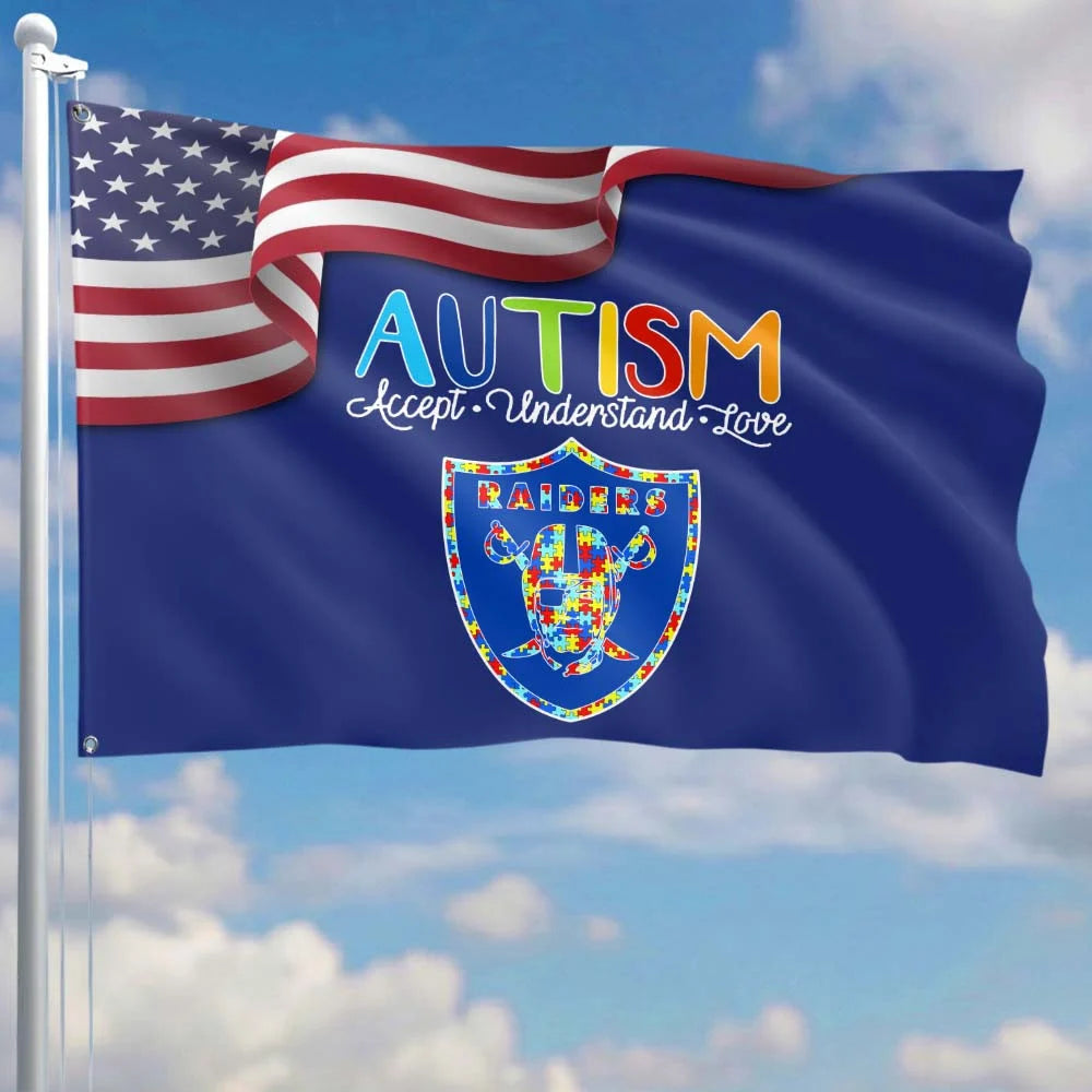 Premium Double-Sided NFL Autism Awareness Flag-1