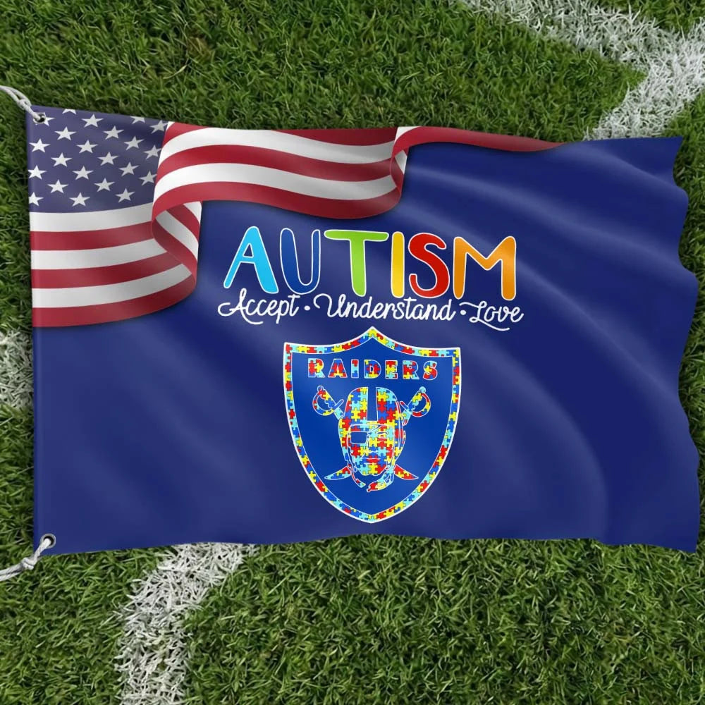 Premium Double-Sided NFL Autism Awareness Flag-1