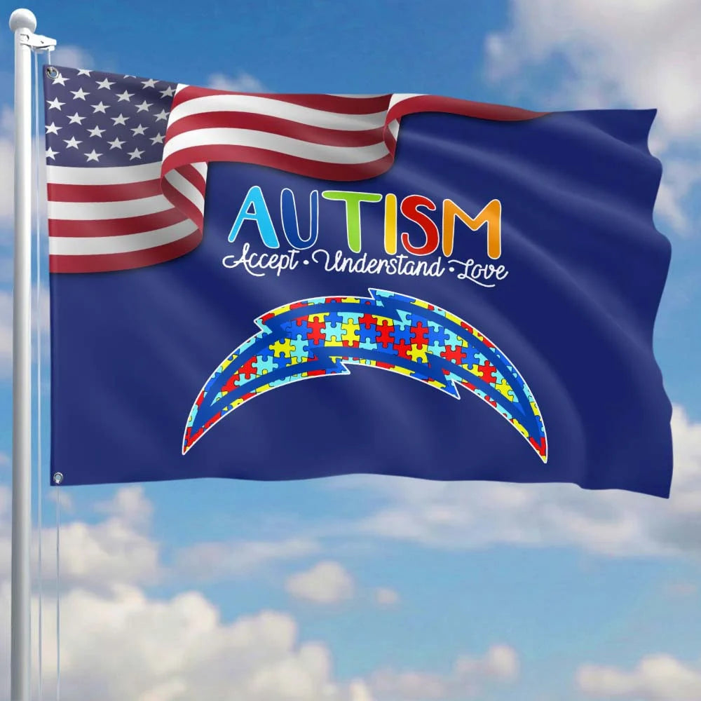 Premium Double-Sided NFL Autism Awareness Flag-1